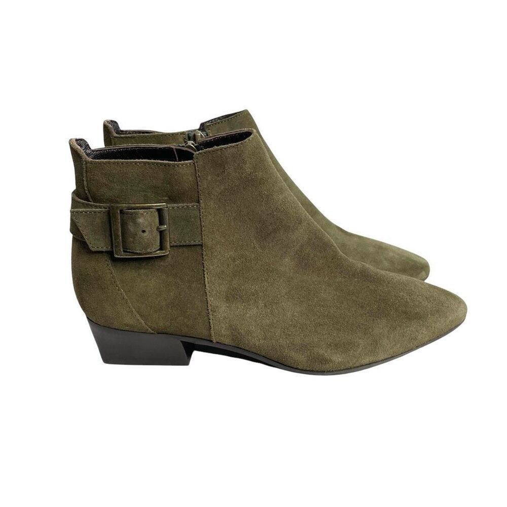 NEW AQUATALIA Fernn Weatherproof Suede Booties Size 7 green - Picture 5 of 13